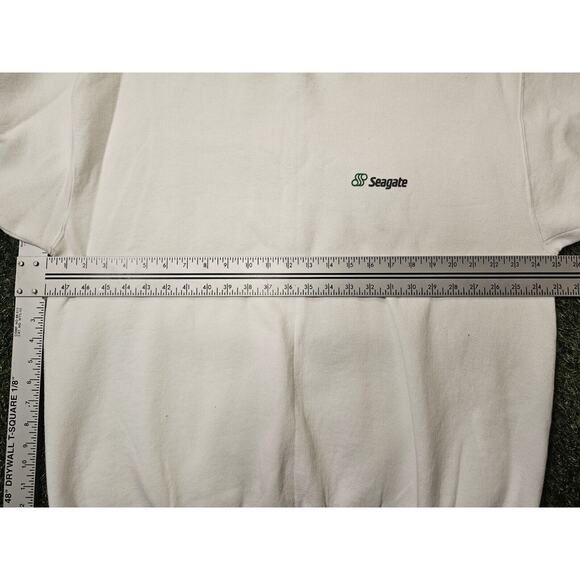 Vtg Oneita Power-Sweats Mens Pullover Sweatshirt White XXL SEAGATE 1989-1994 USA - Picture 5 of 6